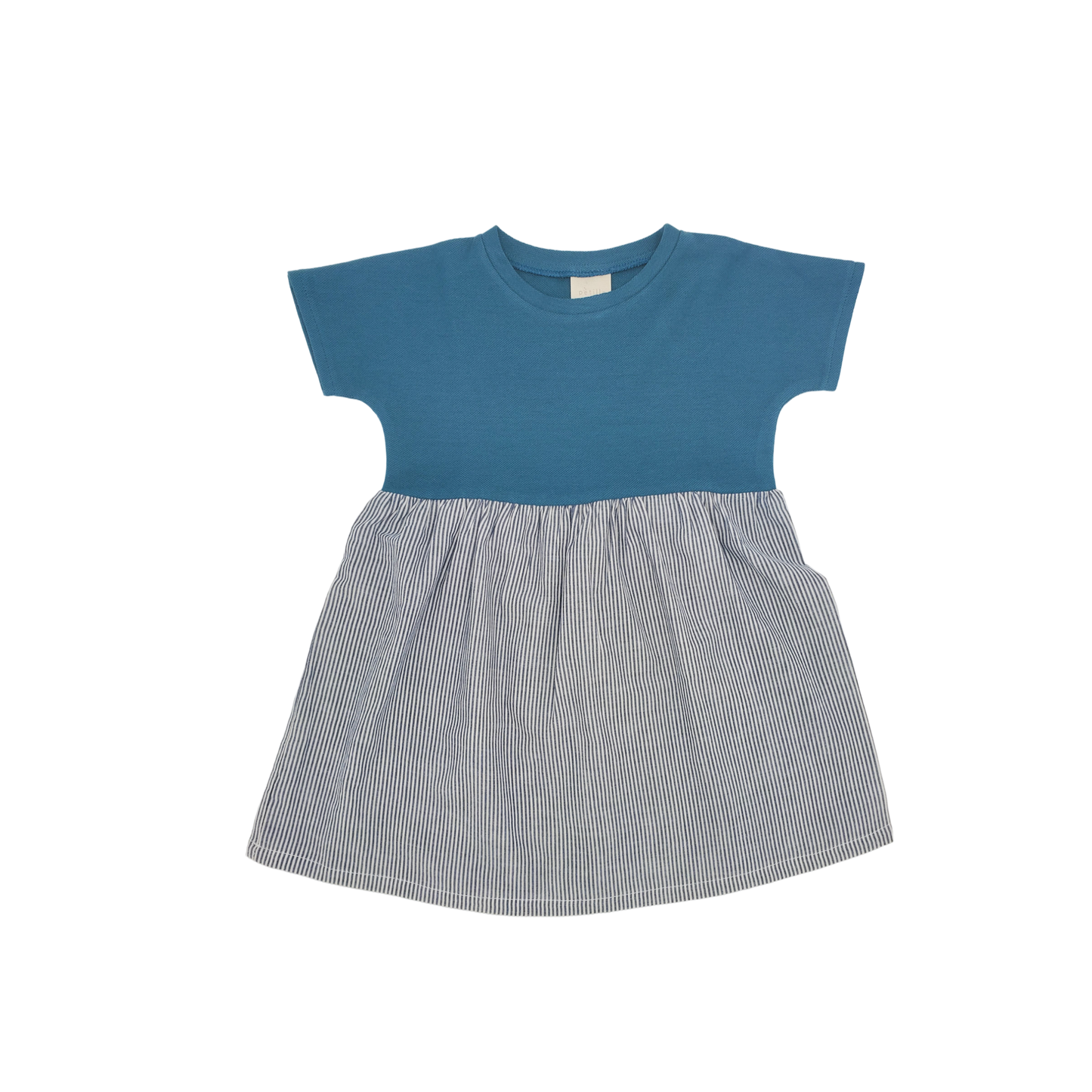 robe enfant bleue coton upcycling coupe oversize confortable pratique vêtement enfant écoresponsable made in france
