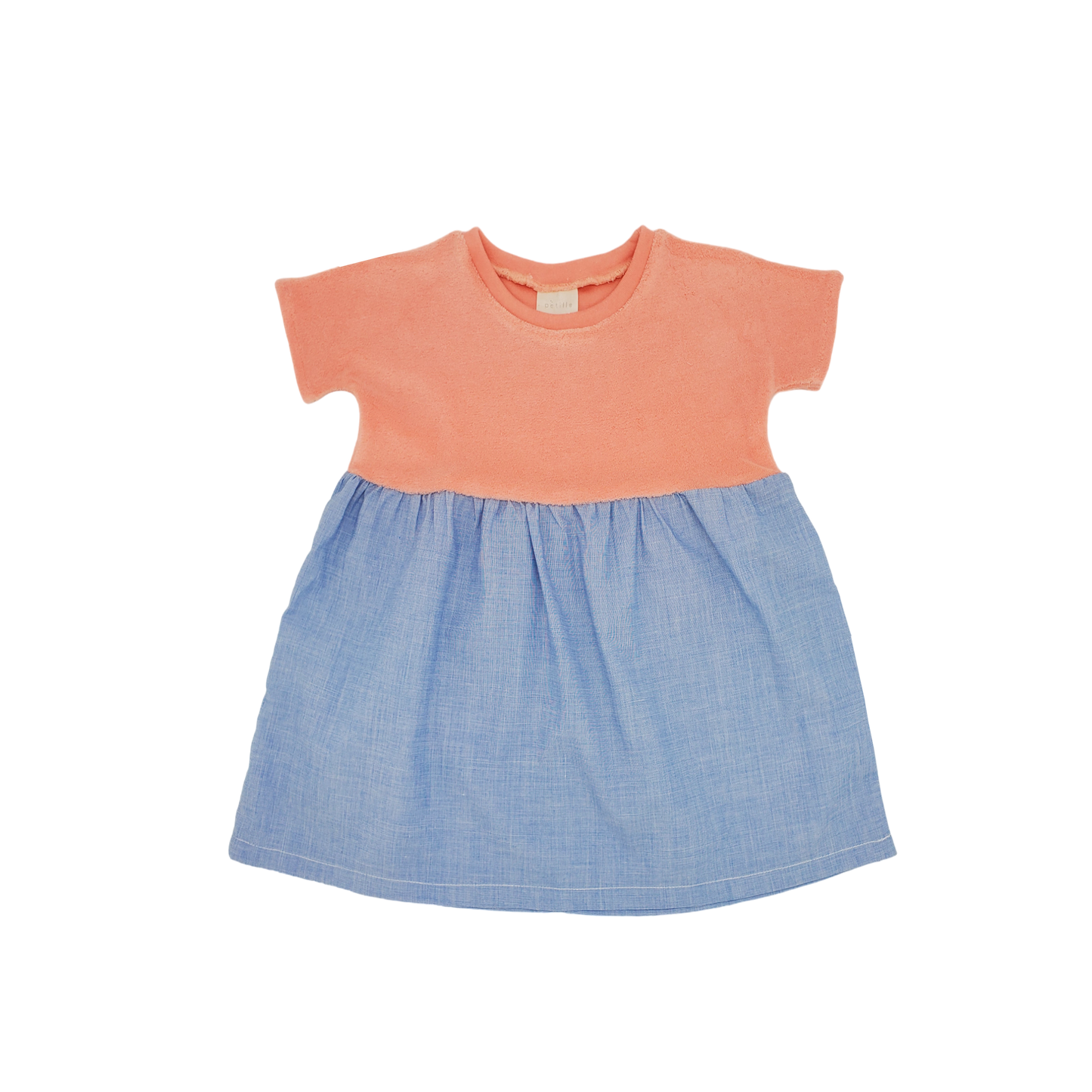 robe enfant éponge rose upcycling coupe oversize confortable pratique vêtement enfant écoresponsable made in france