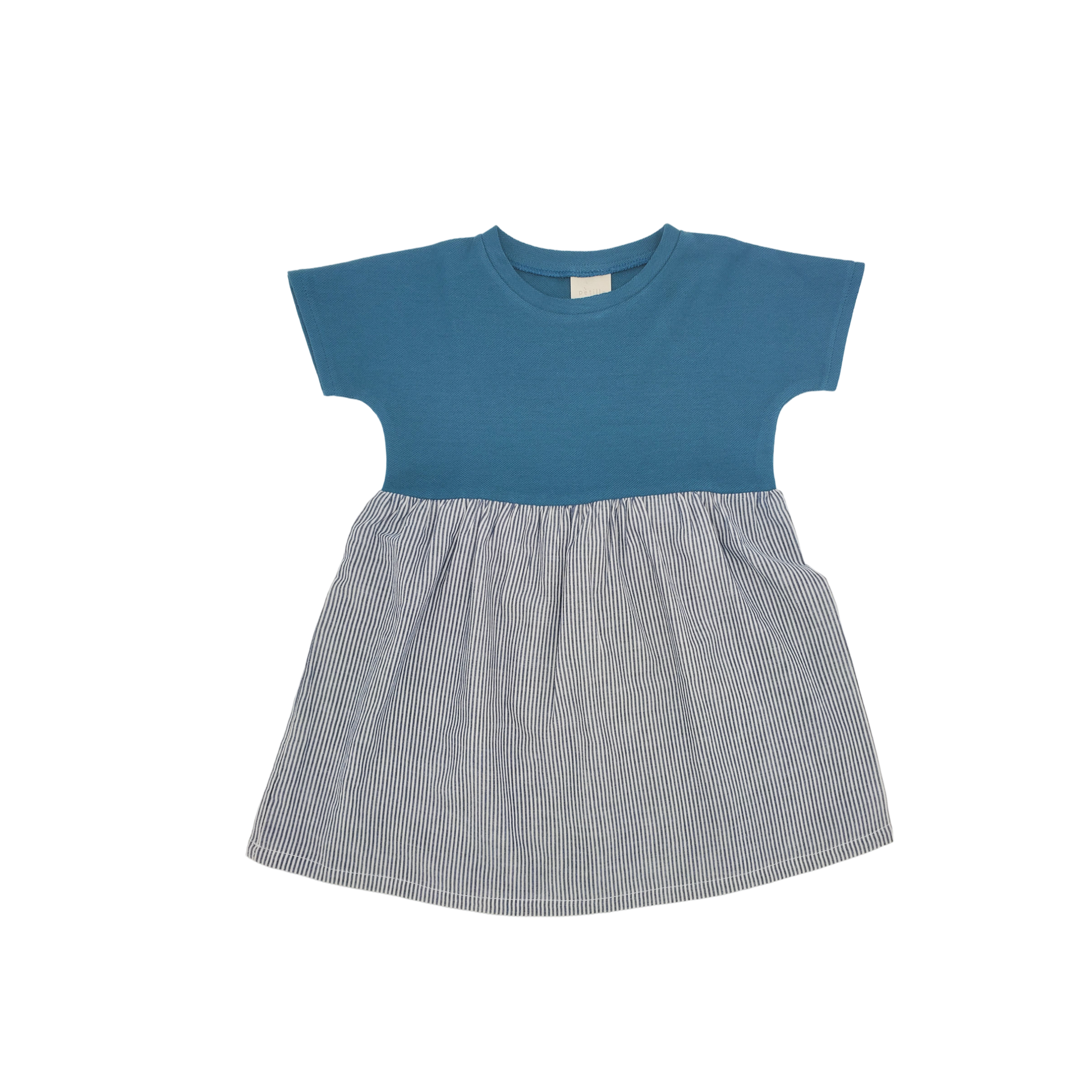 robe enfant bleue coton upcycling coupe oversize confortable pratique vêtement enfant écoresponsable made in france